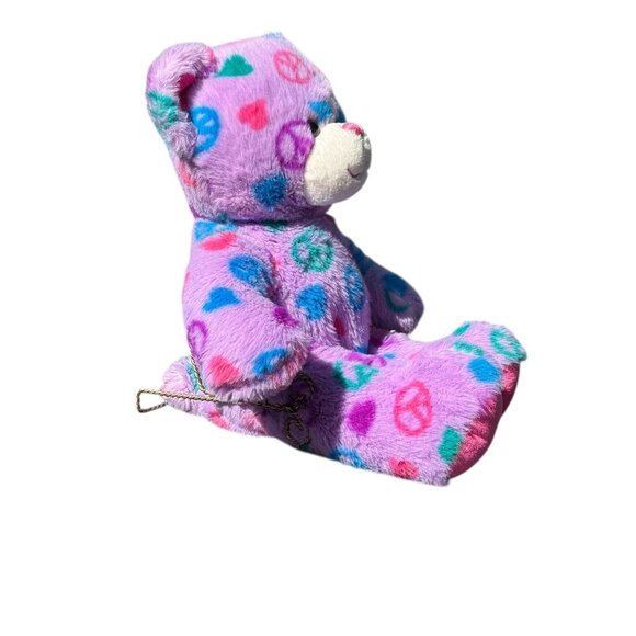 Build A Bear Sitting purple Hippie Peace Plush Stuffed Support Pet Toy BFF Retro - Picture 10 of 15